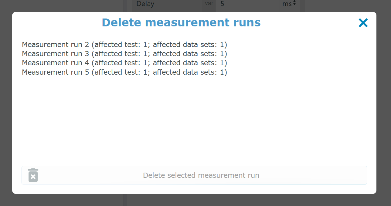 Edit Measurement Runs